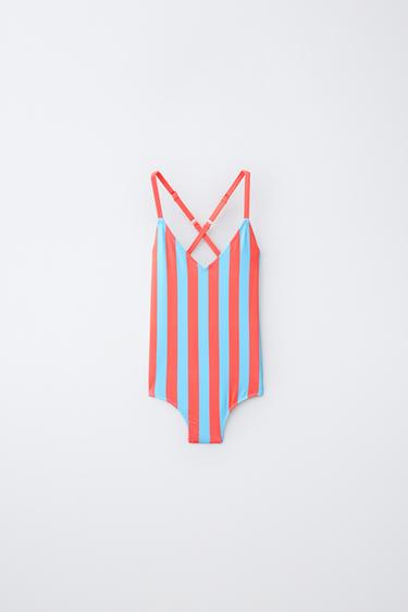 6-14 ÅR/ STRIBET BADEKJOLE - Striber fra Zara - Billede 0