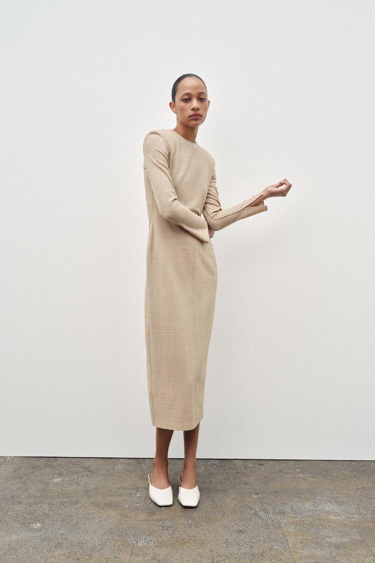 ZWコレクション ウール混チューブワンピース - ベージュ | ZARA Japan 