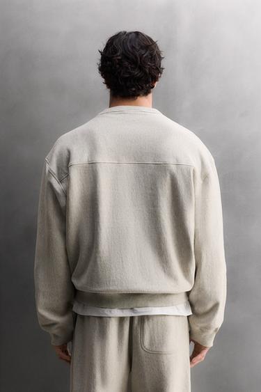 SWEAT D'ENTRAÎNEMENT COL ROND BASIQUE - Gris chiné de Zara - Image 2