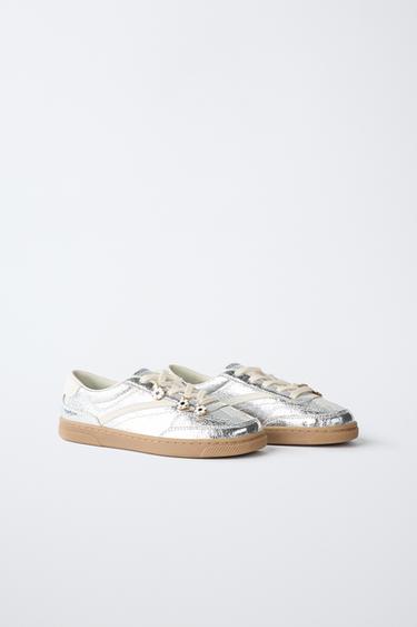 METALLIC SNEAKERS — Silver 2