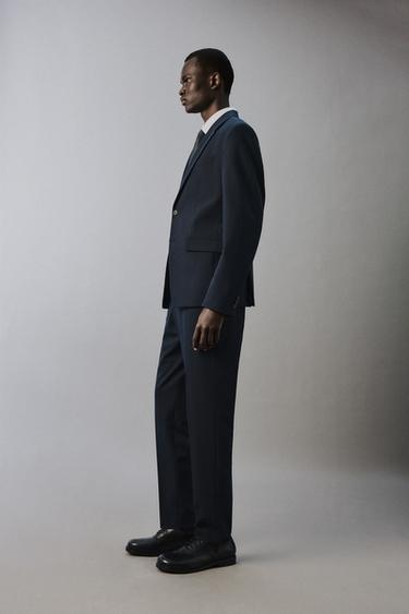 PANTALON DE COSTUME CONFORT - Bleu marine de Zara - Image 3