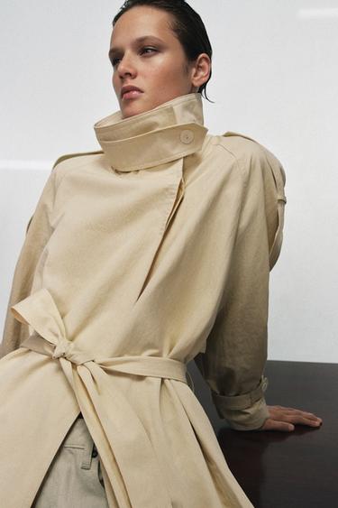 ZW COLLECTION HIGH NECK TRENCH COAT - Butter by Zara - Image 4
