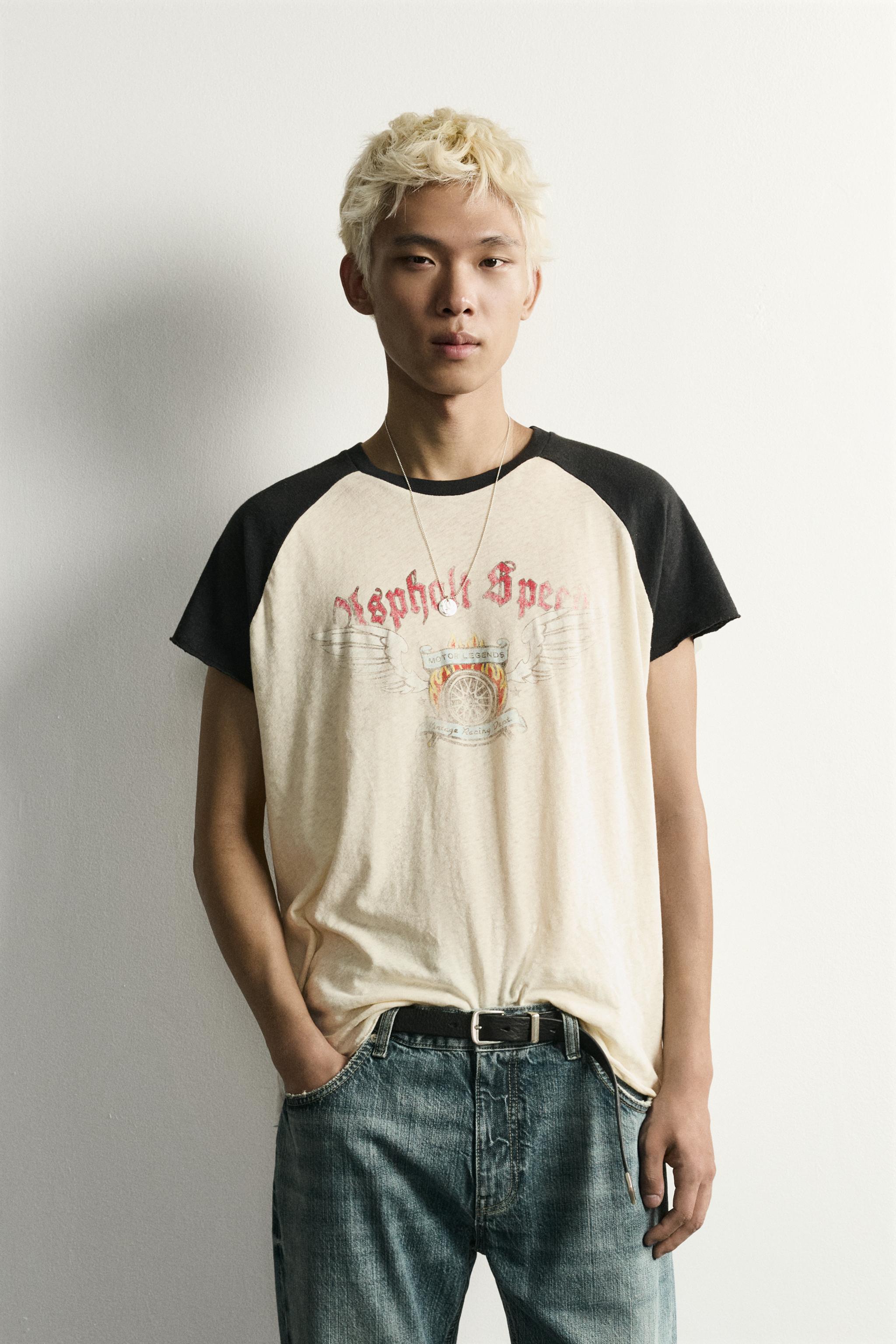 RAGLAN GRAPHIC T-SHIRT — Oyster-white