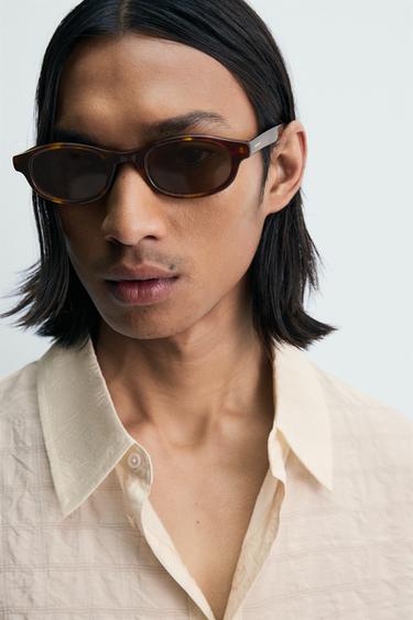 CHEMISE POLO JACQUARD CARREAUX EFFET FROISSÉ - Blanc cassé de Zara - Image 4