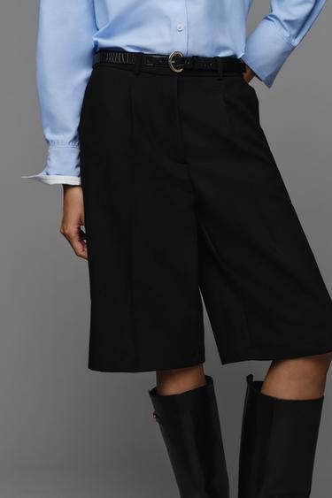 BELTED BERMUDA SHORTS — Black 2