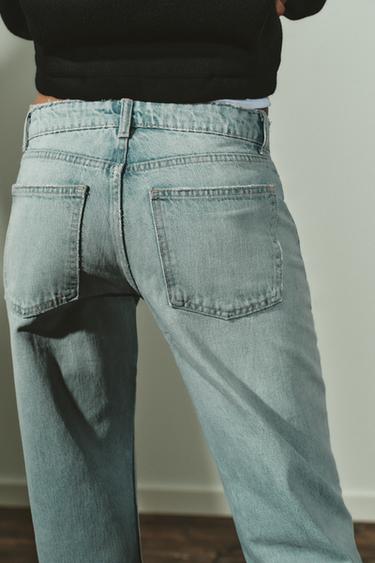 JEAN TRF WIDE LEG TAILLE BASSE - Bleu délavé de Zara - Image 4
