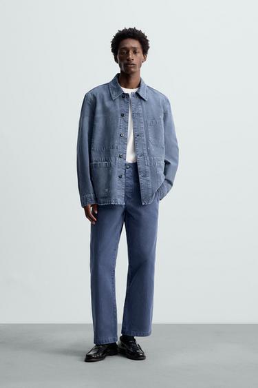PANTALÓN CARPINTERO LAVADO - Azul de Zara - Imagen 0