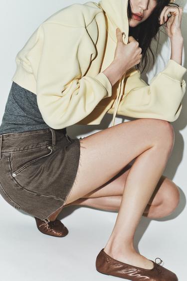 BAILARINA PIEL LAZO - Marrón de Zara