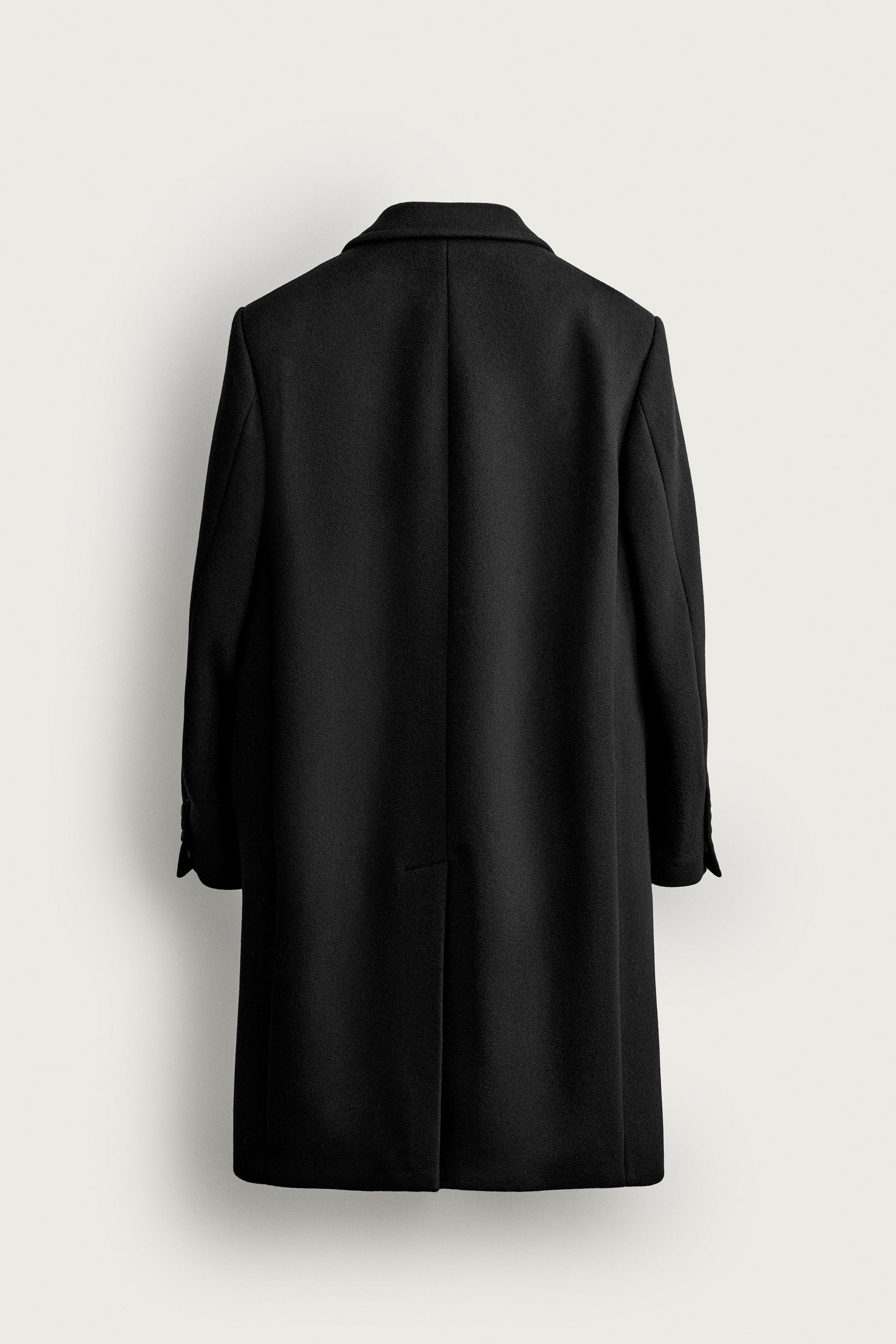 MANTECO® WOOL-BLEND DOUBLE-BREASTED COAT - Black | ZARA United States