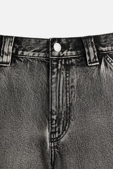 FADED BAGGY FIT DENIM BERMUDA SHORTS - Black by Zara - Image 8