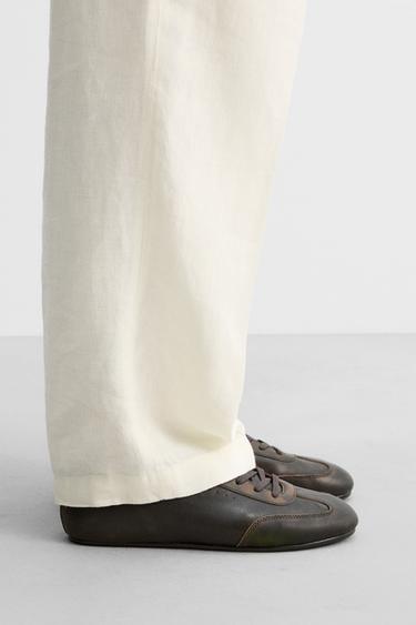 LEATHER TRAINERS LIMITED EDITION - Brown by Zara - Image 0