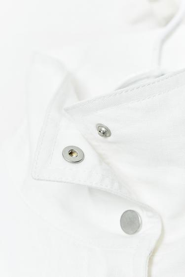 BOMBER 100 % LIN ZW COLLECTION - Blanc de Zara - Image 13