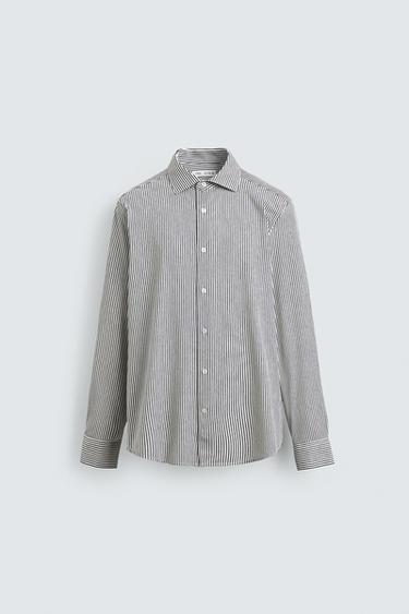 REGULAR FIT SHIRT - Navy / White by Zara