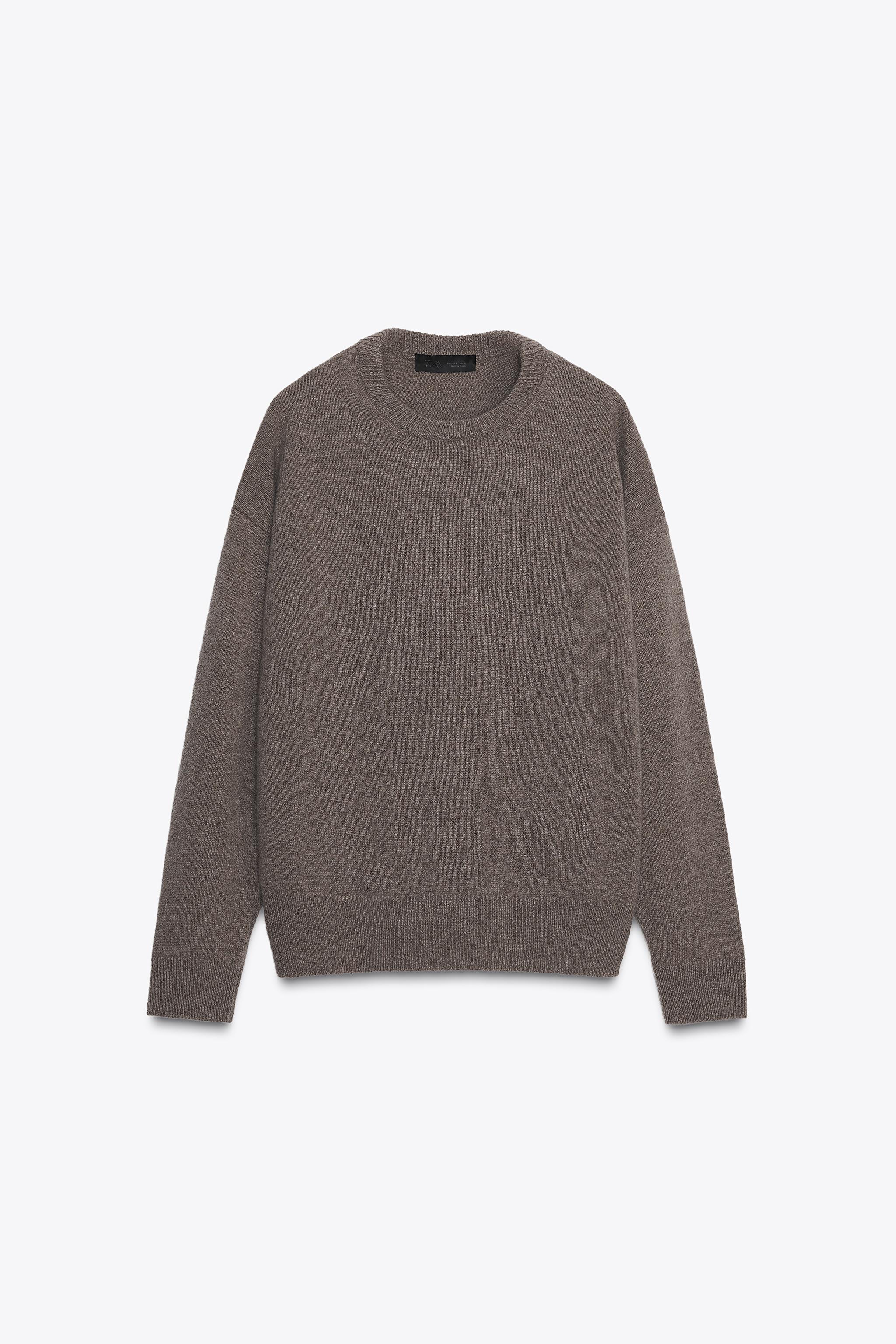 SUÉTER CASHMERE E LÃ MANGA AMPLA - Marrom / Toupeira | ZARA Brasil