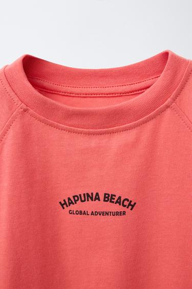 T-SHIRT AND BERMUDA SHORTS SET WITH LABEL - Coral by Zara - Image 5