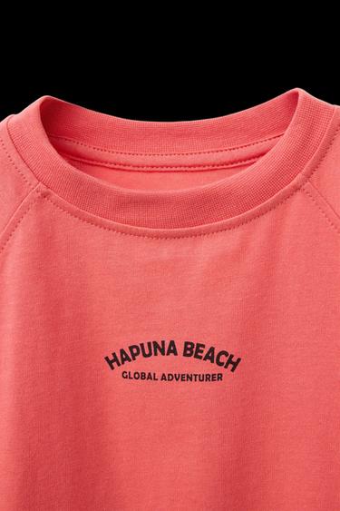 T-SHIRT- UND BERMUDA-GARNITUR MIT ETIKETTDETAIL - Koralle von Zara
