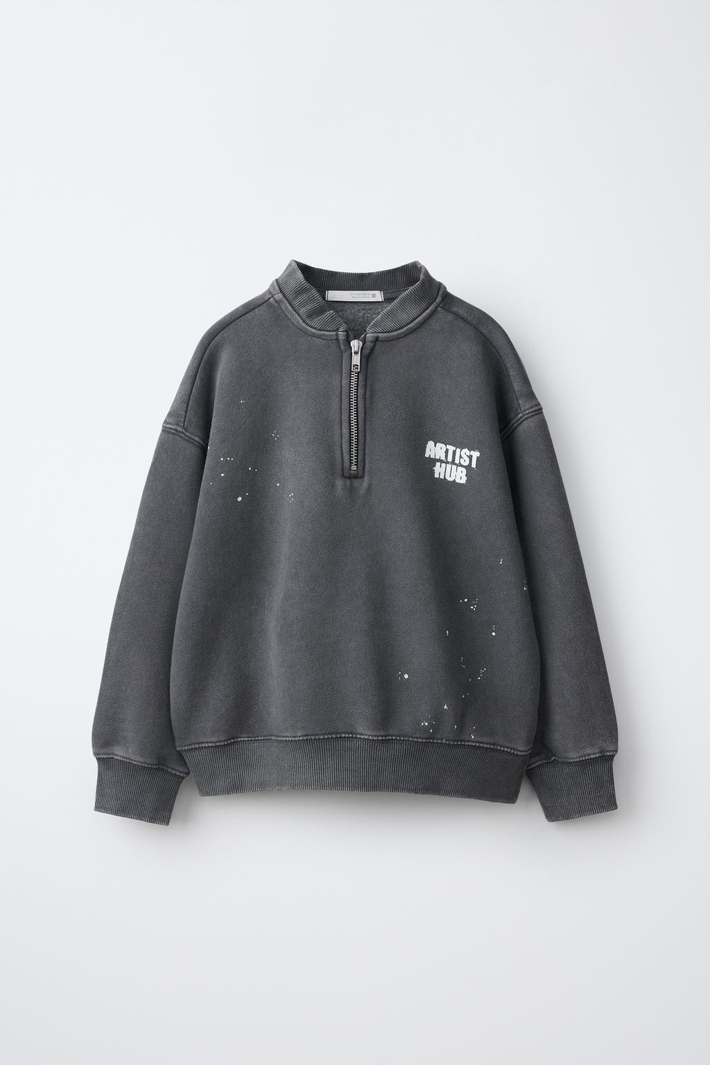 FADED PAINT-EFFECT SWEATSHIRT