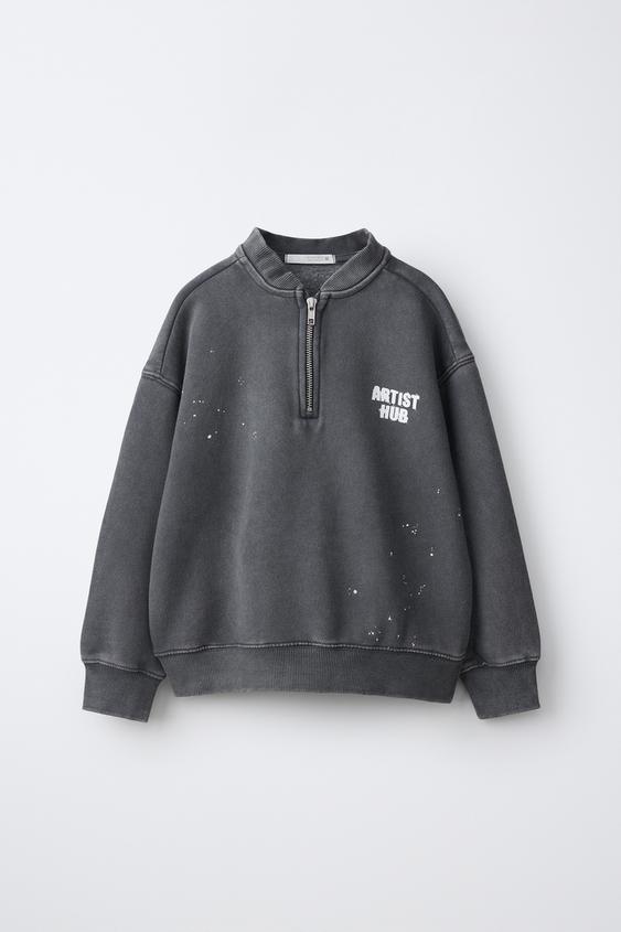 SUADOIRO EFECTO LAVADO PINTURA - Gris antracita de Zara - Imaxe 0