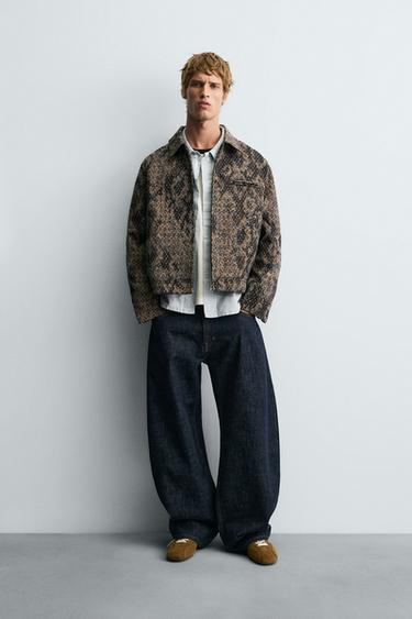 JACQUARD TEXTURED JACKET - Printed by Zara - Image 0
