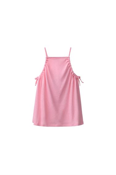 ENSEMBLE TOP ET BERMUDA EN COTON ET LIN - Rose moyen de Zara - Image 2