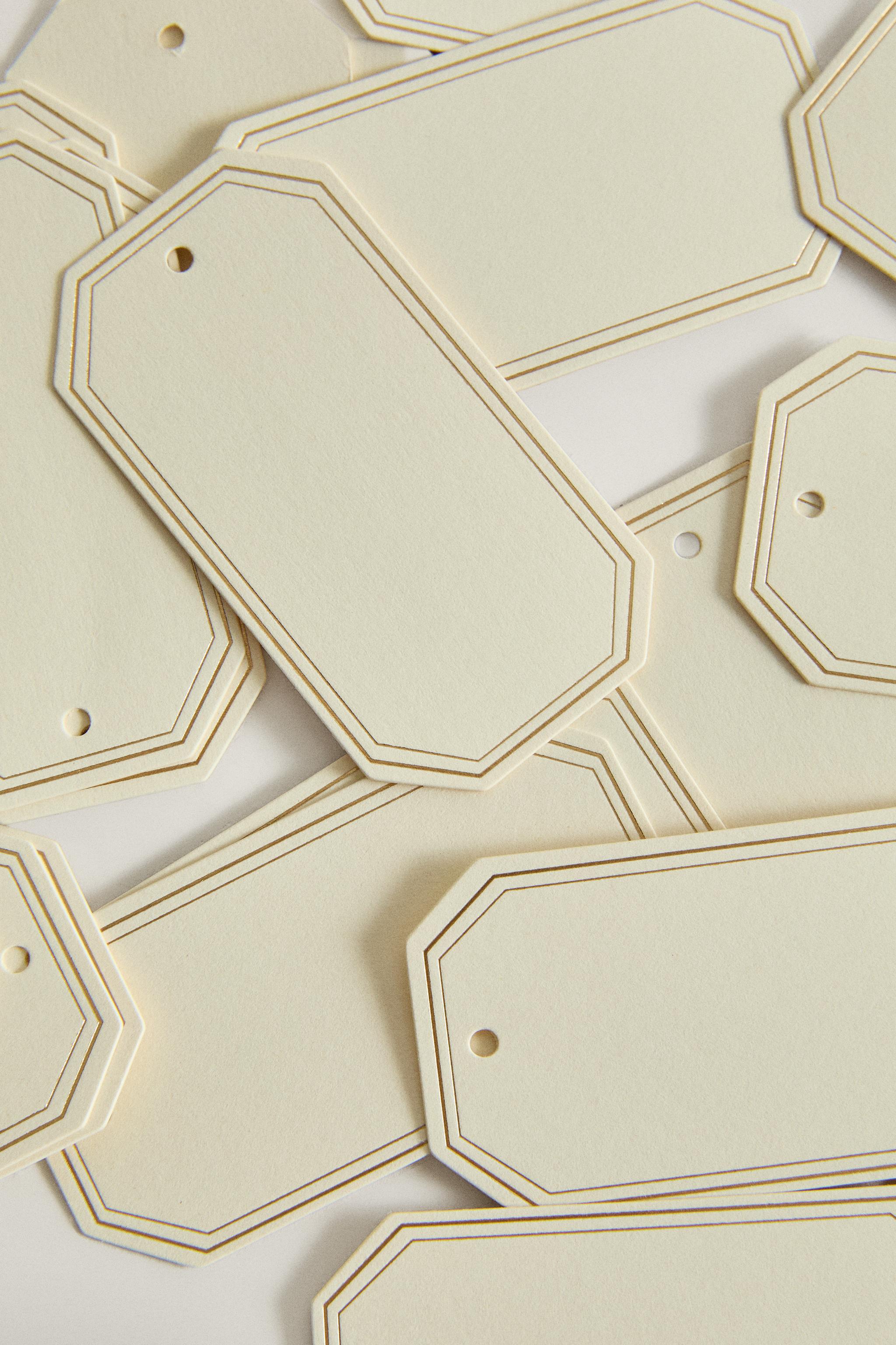 ÉTIQUETTES CADEAU PAPIER BORDS DORÉS NOËL (LOT DE 20)