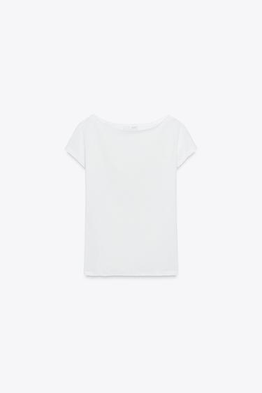 SHORT SLEEVE T-SHIRT - Ecru by Zara - Image 3