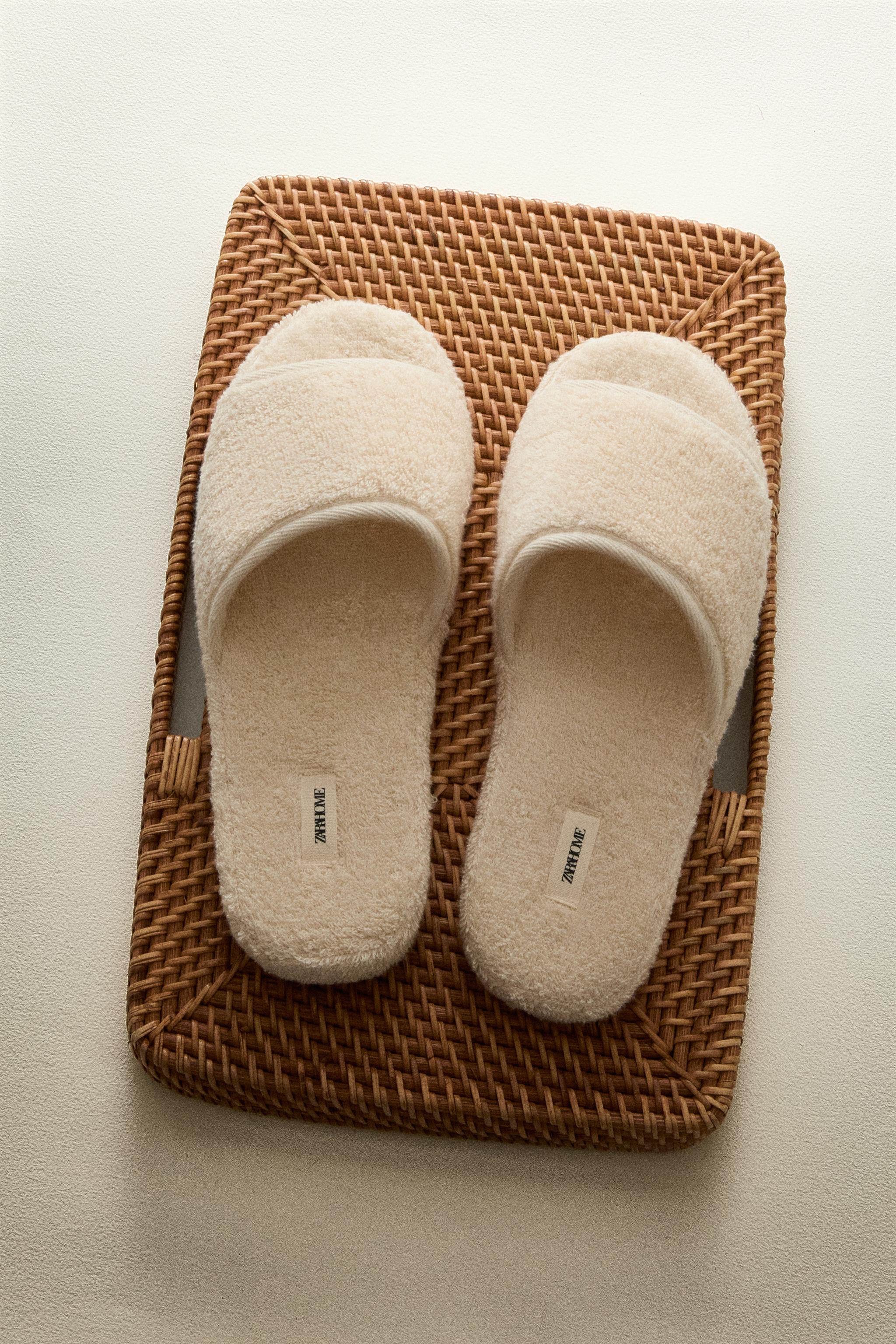 FLATFORM TOWEL SLIPPERS — Beige