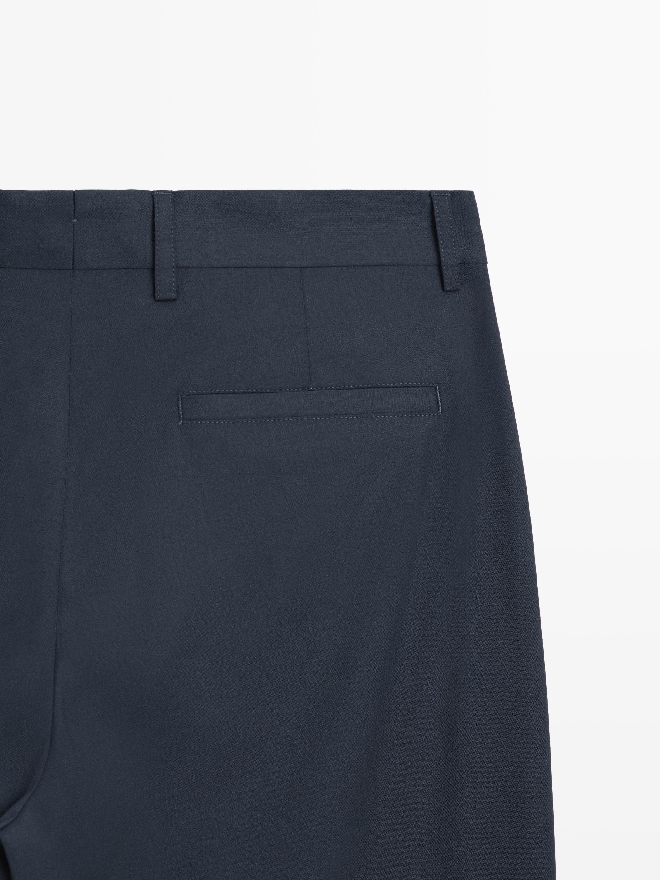 Pantalon de costume wide leg en laine froide