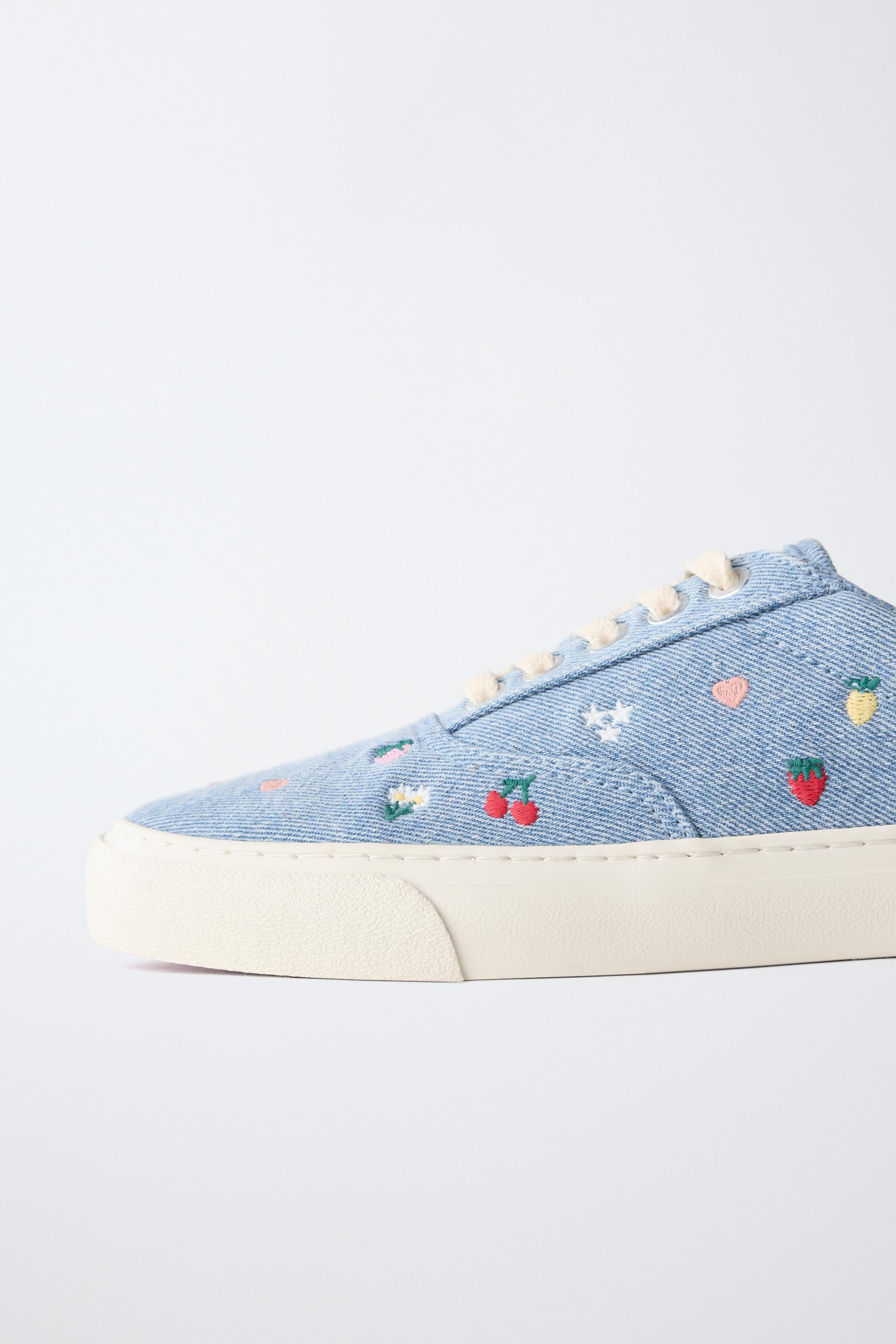 EMBROIDERED COTTON SNEAKERS