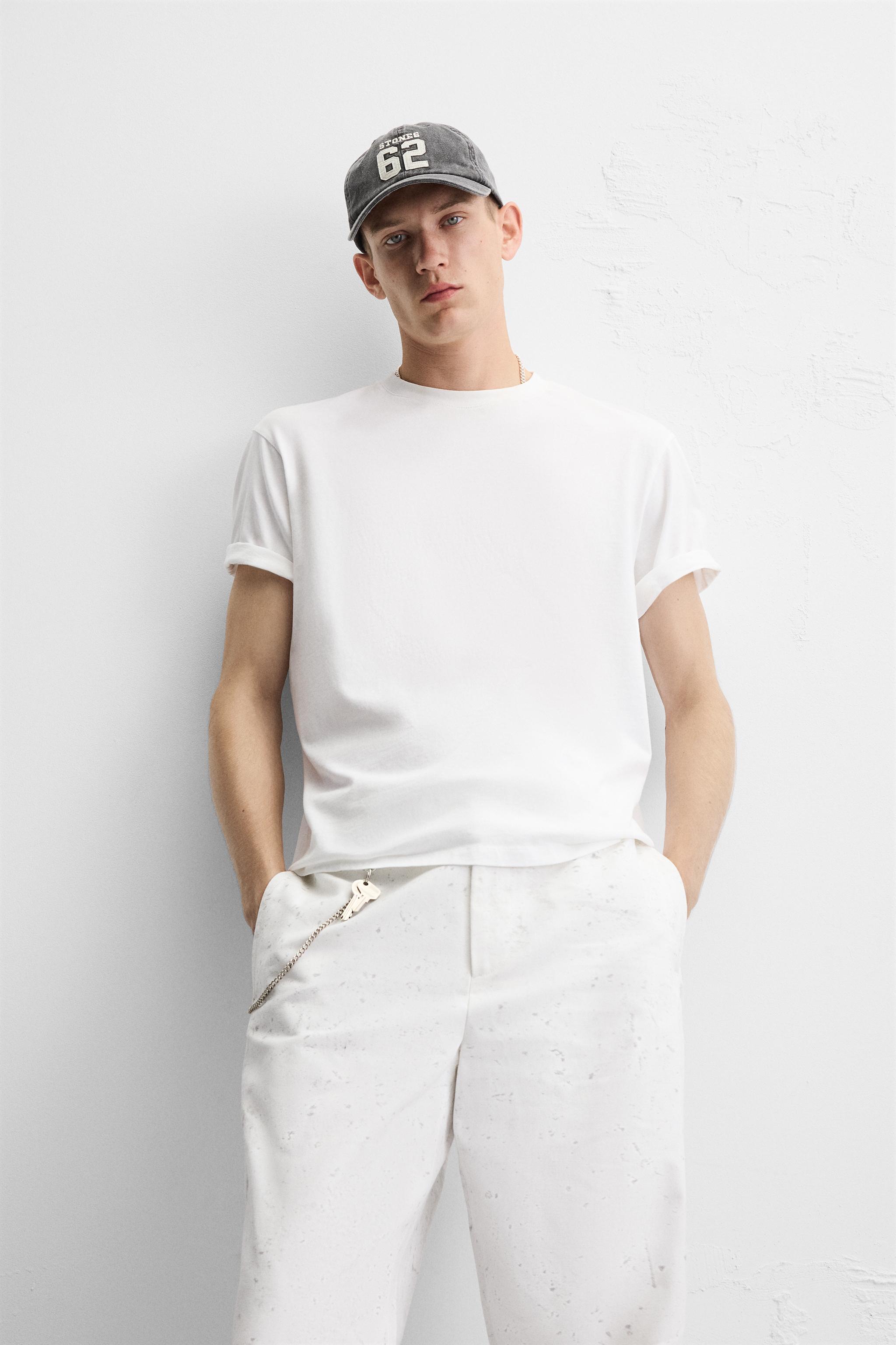 アブストラクトプリント ワイドレッグパンツ - ホワイト | ZARA