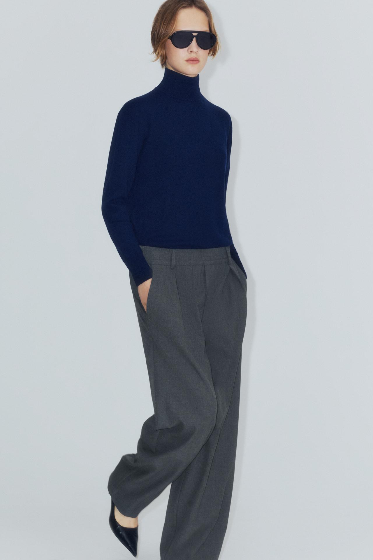 ZW COLLECTION ELASTIC WAIST PANTS — Gray