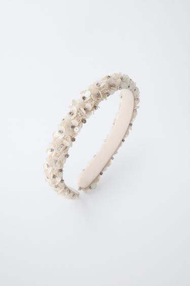 SEQUINNED AND SHINY HEADBAND - ecru-white by Zara - Image 3