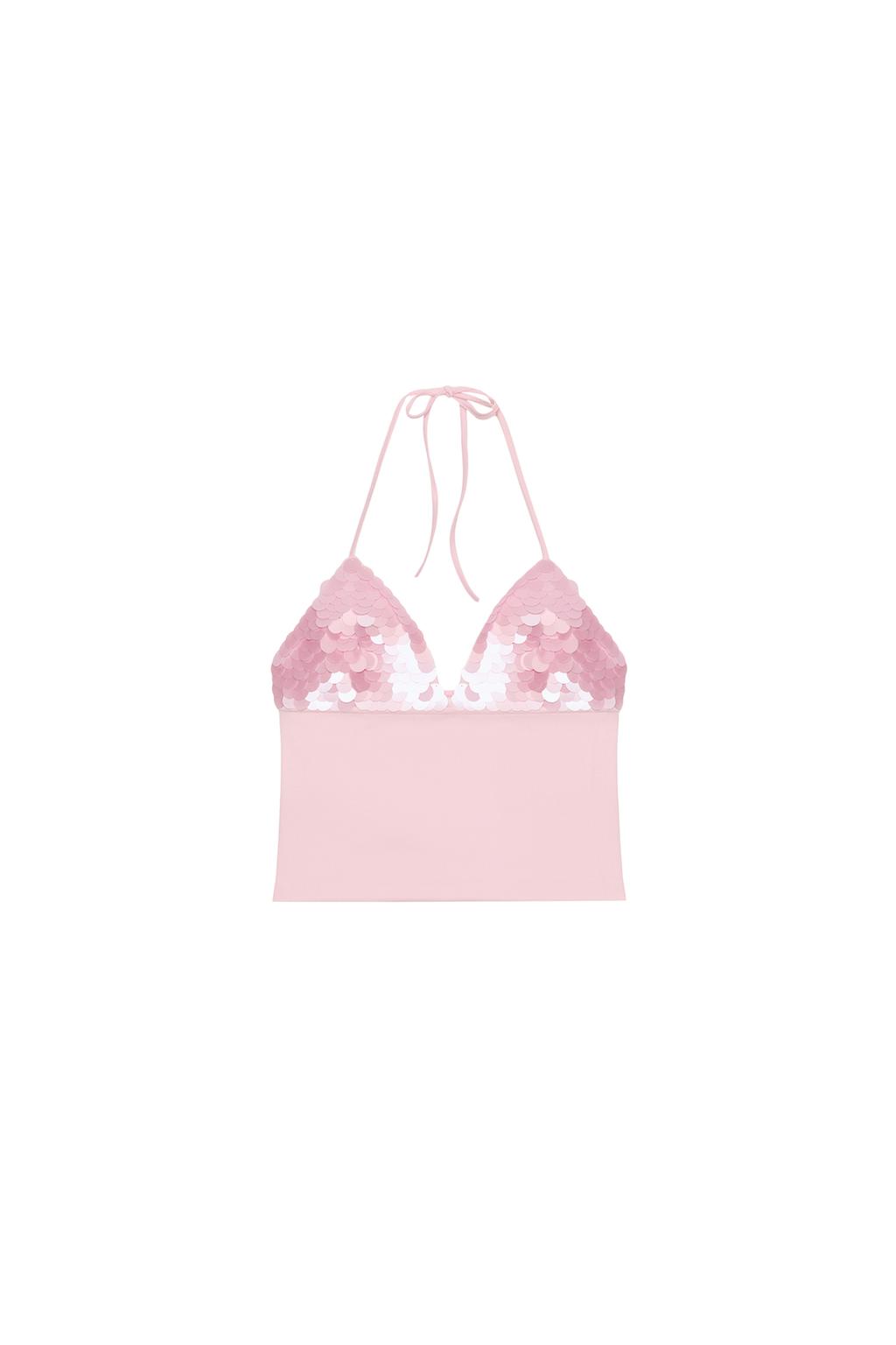 COMBINED SEQUIN HALTER TOP - image 3