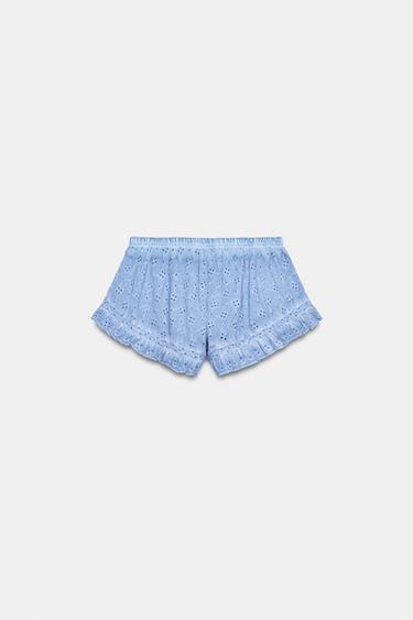 WASHED EFFECT SHORTS WITH CUTWORK EMBROIDERY - only one by Zara - Image 5