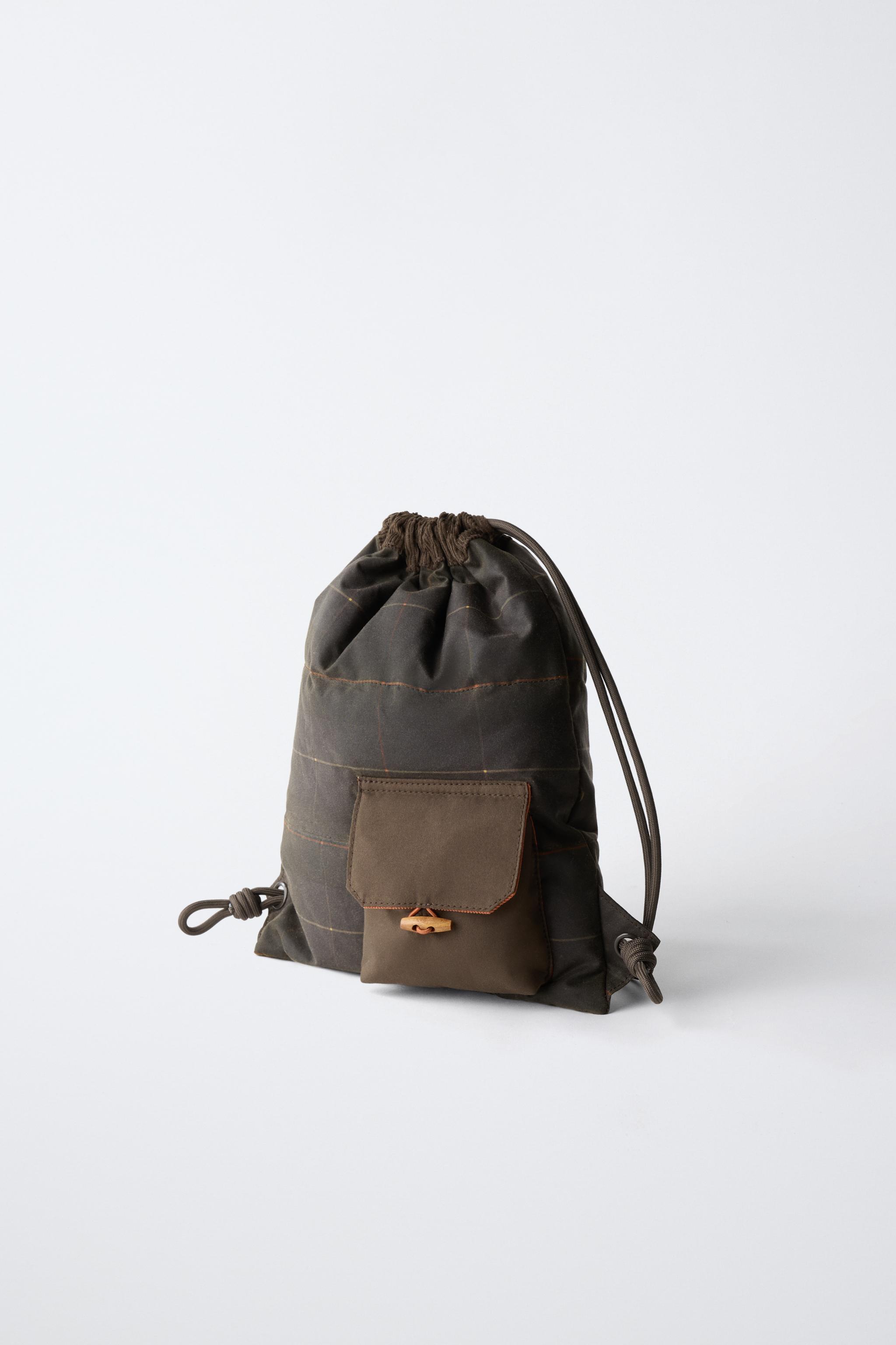 ZARA TIMELESS - CHECK PRINT SACK BACKPACK
