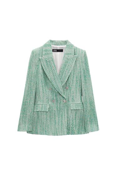 TEXTURED DOUBLE-BREASTED BLAZER