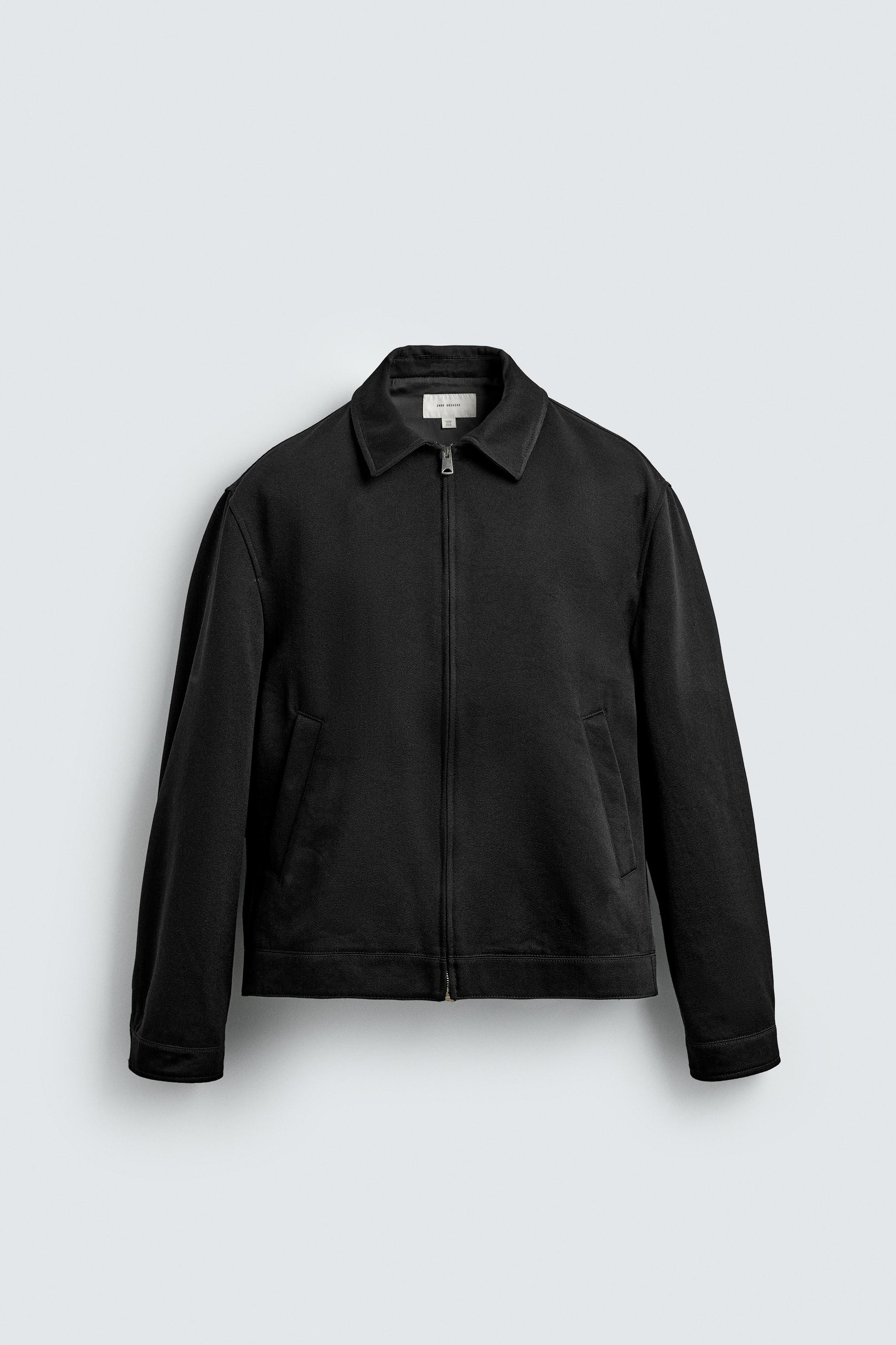 テクスチャードジップアップジャケット - ブラック | ZARA Japan