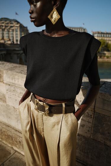 Zara METAL MESH EARRINGS - Golden