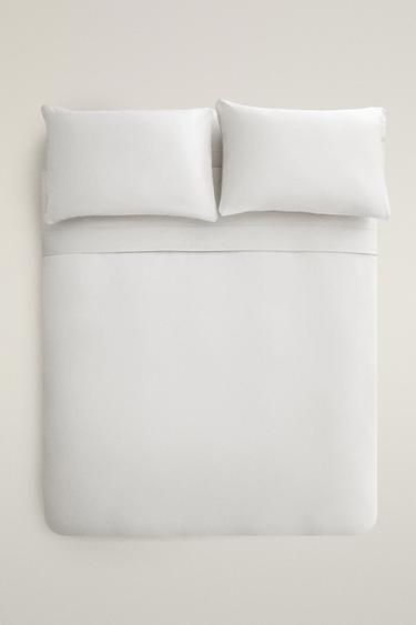 SATEEN DUVET COVER (500 THREAD COUNT) - White by Zara