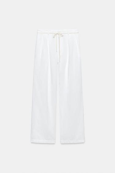 PANTALON AVEC LIN ZW COLLECTION - Blanc de Zara - Image 4