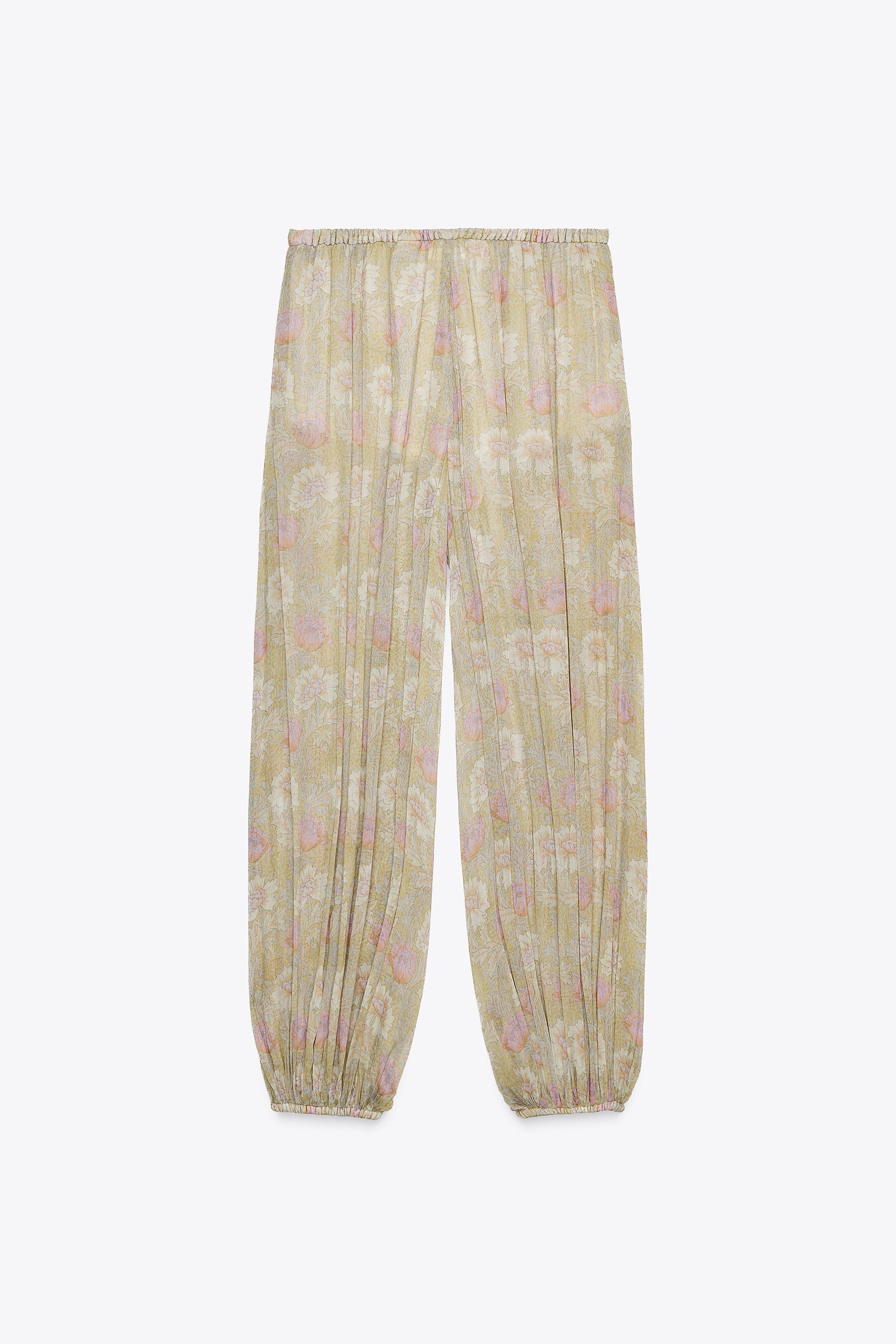 ZW COLLECTION FLORAL BALLOON PANTS - 024 | ZARA United States