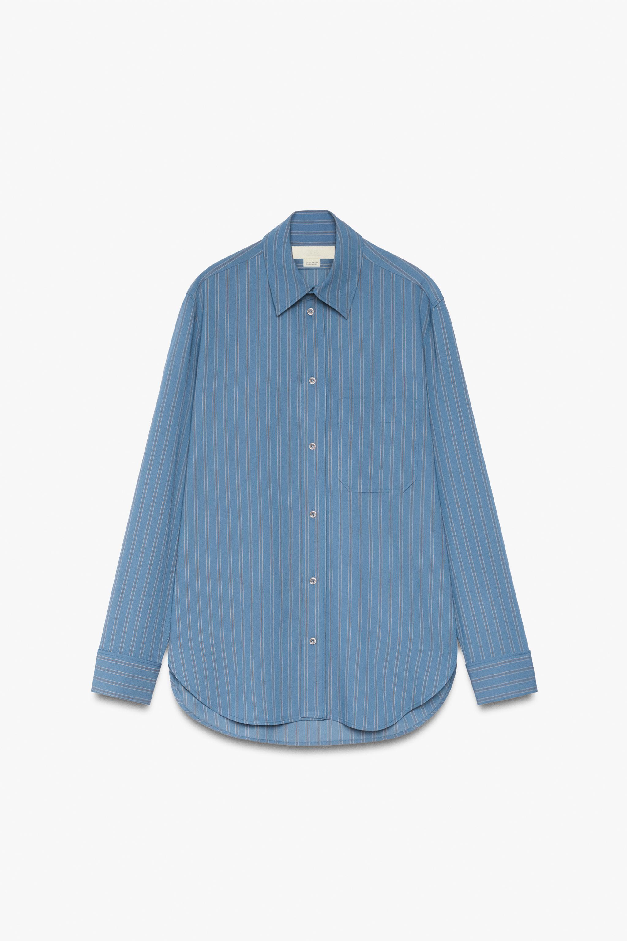 Zw Collection Metallic Button Striped Shirt by Zara
