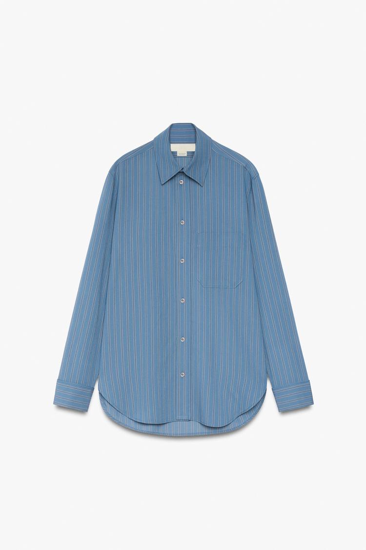 Camisa rayas boton metalico zw collection