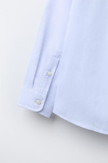 CHEMISE STRUCTURÉE UNIE HABILLÉE - Bleu ciel de Zara - Image 3