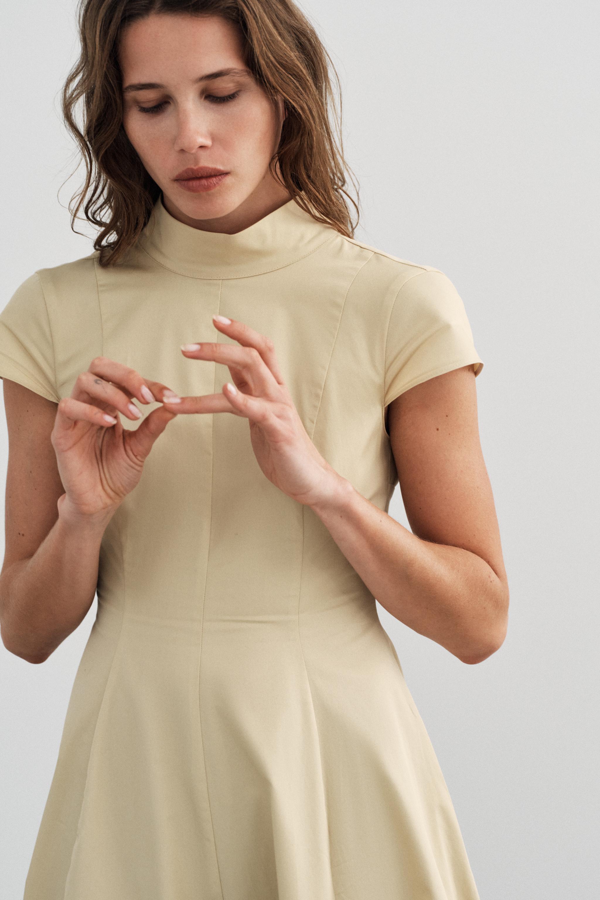 ROBE MI-LONGUE GABARDINE