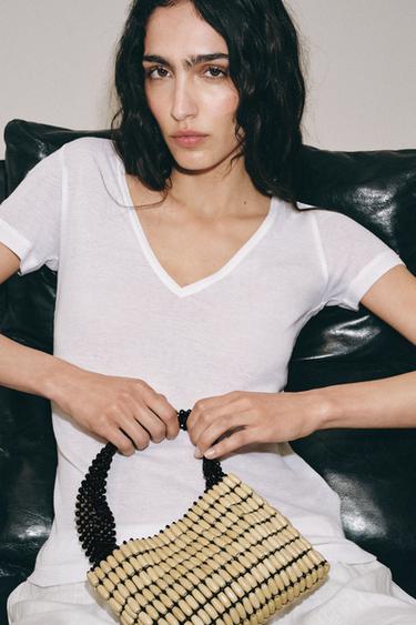 MINIKOKOINEN PUUHELMILAUKKU - Light beige Zaralta