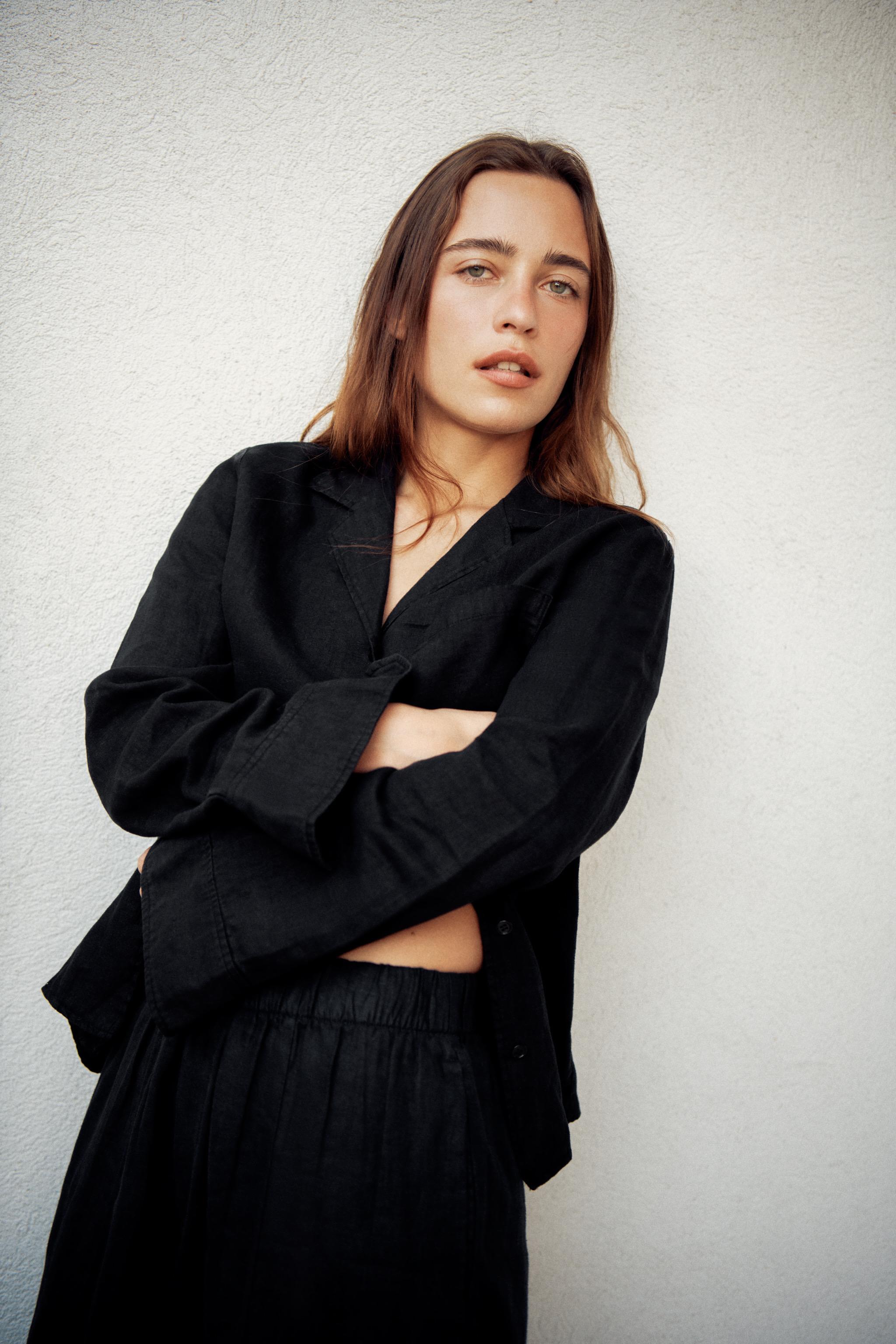 Женские рубашки Zara 100% LINEN POCKET SHIRT ZW COLLECTION — фото 4