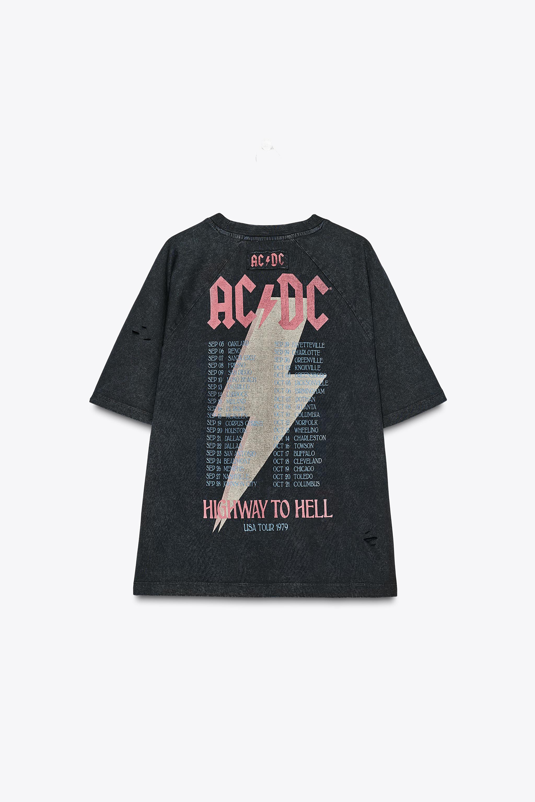 WASHED EFFECT T-SHIRT ©AC/DC - Anthracite grey | ZARA United
