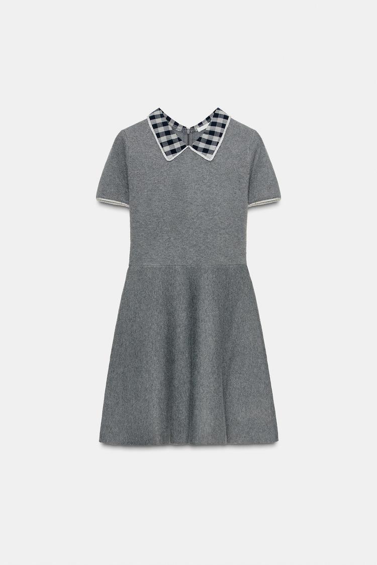 zara grey knit dress ZARA WOMAN NWT $129 SEMI-SHEER LONG KNIT DRESS GRAY | 9598/207 SIZE S