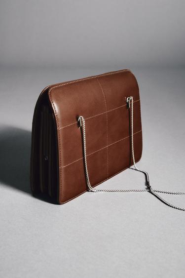 BORSA A SPALLA IN PELLE - Testa di moro di Zara